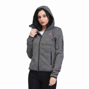 Stampa da donna allowver warm pile con cerniera con felpa con cappuccio giacche da felpa