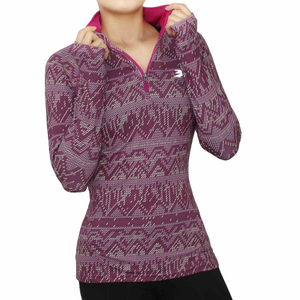 Maglietta da donna con mezza zip leggera a manica lunga stampata Top Yoga Magliette pullover da corsa