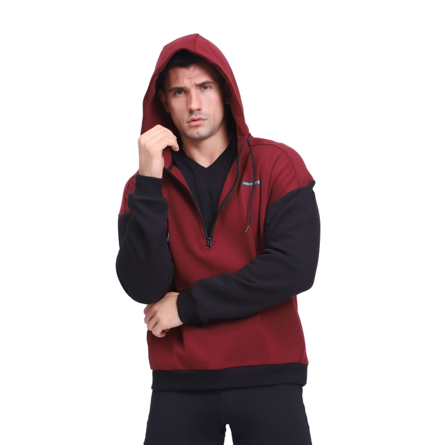Top da uomo in felpa sportiva con tasca a marsupio con mezza cerniera
