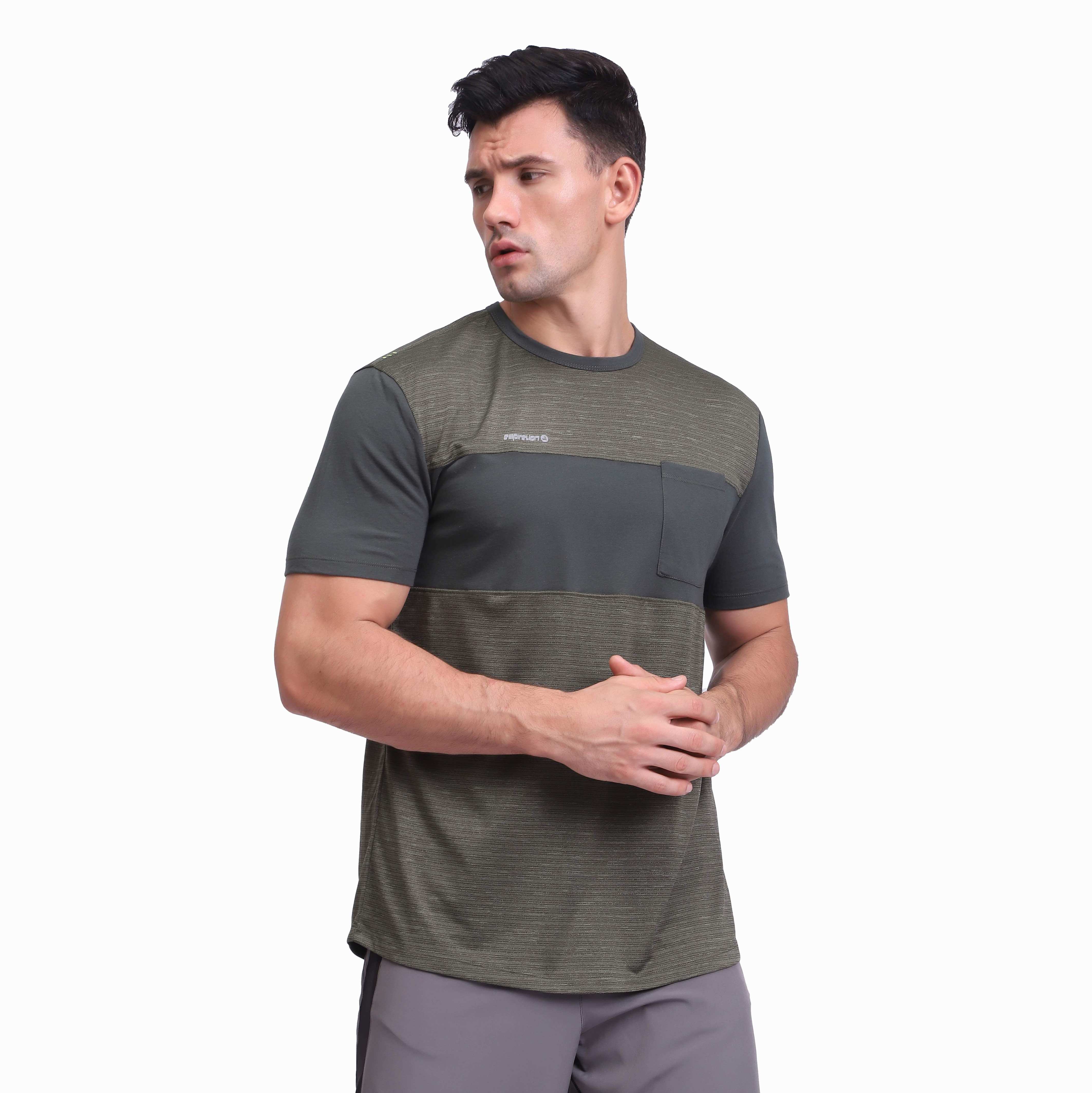 T-shirt da uomo da running Dry Fit con pannello atletico a maniche corte
