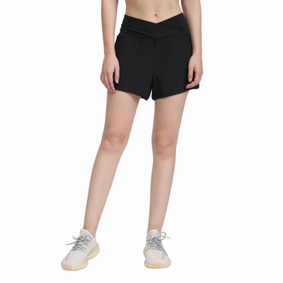 Pantaloncini da allenamento da corsa a vita alta per sport atletici ad asciugatura rapida da donna