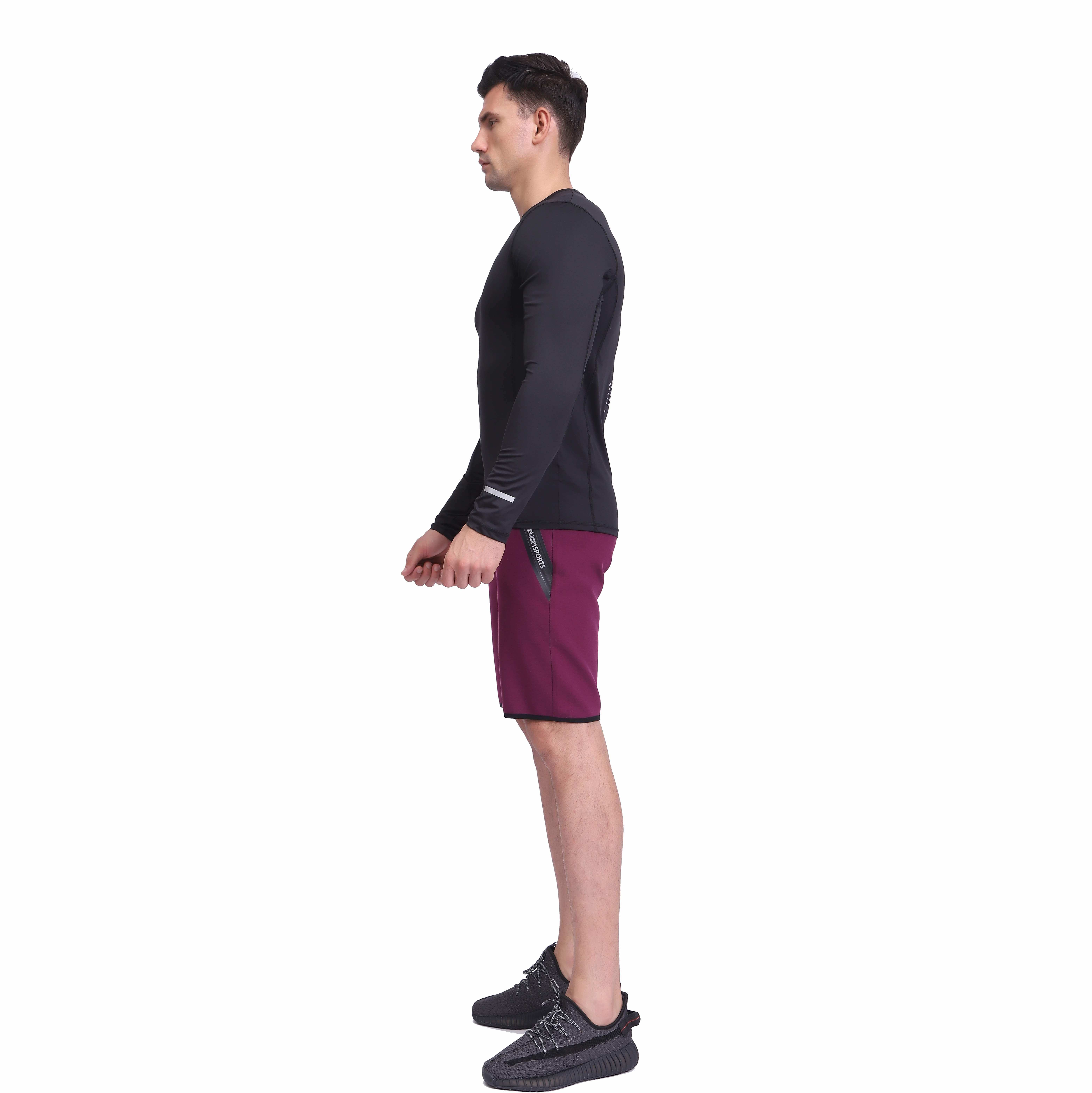 Camicia da corsa a manica lunga a base di compressione maschile