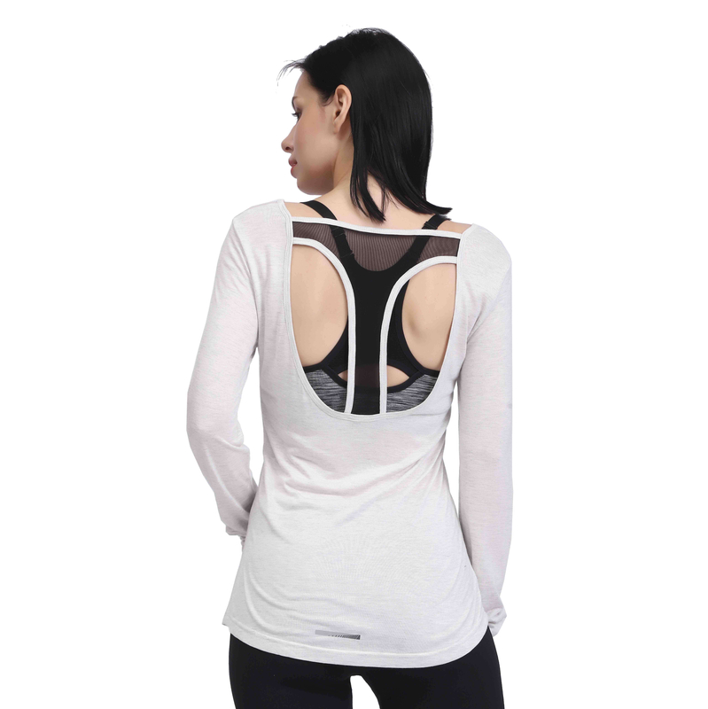Camicie da yoga a maniche lunghe bianche da donna 